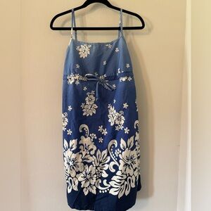 🌊 Blue Floral Royal Creations Sun Dress